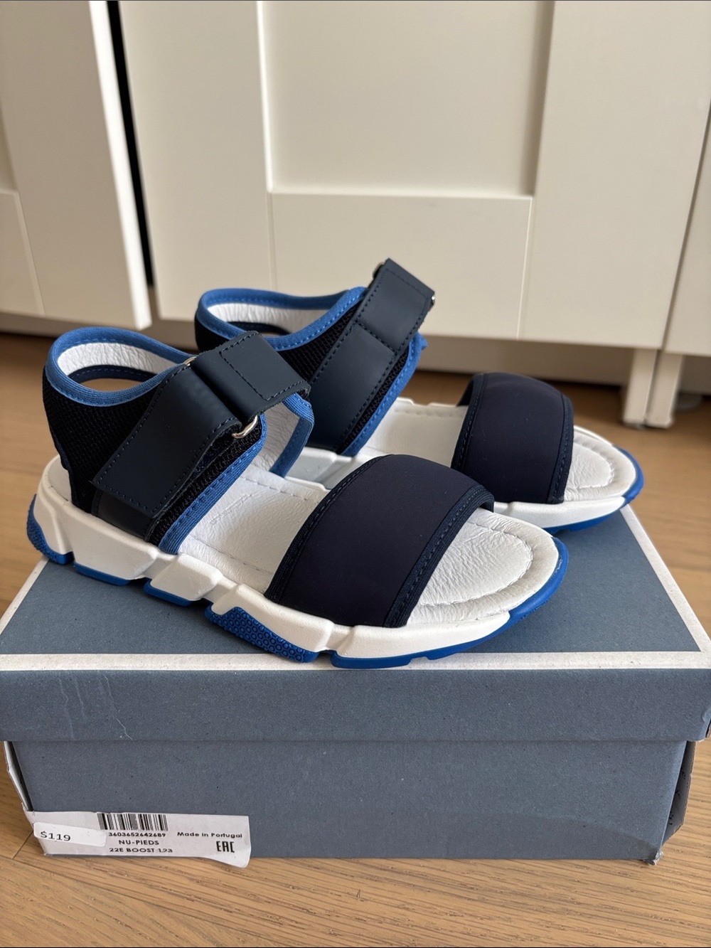 Kids Navy and Blue Sport Sandals - Comfortable Adjustable Straps